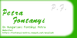 petra fontanyi business card