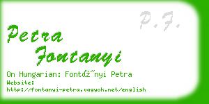 petra fontanyi business card